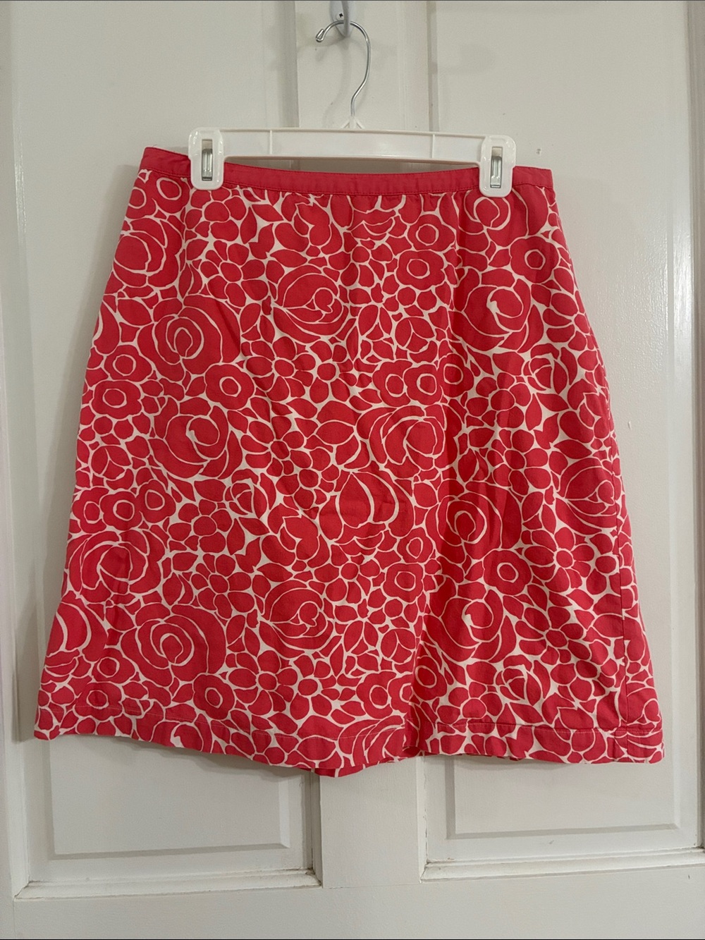 Boden Pink and White Floral A-Line Skirt